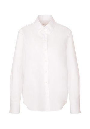 Camicia bianca a maniche lunghe realizzata in tessuto morbido, con colletto classico e chiusura frontale con bottoni. Design fresco e pulito con una vestibilità su misura.
