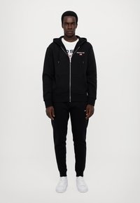 Polo Ralph Lauren POLO SPORT FLEECE FULL ZIP HOODIE - Cipzáras pulóver - black/white