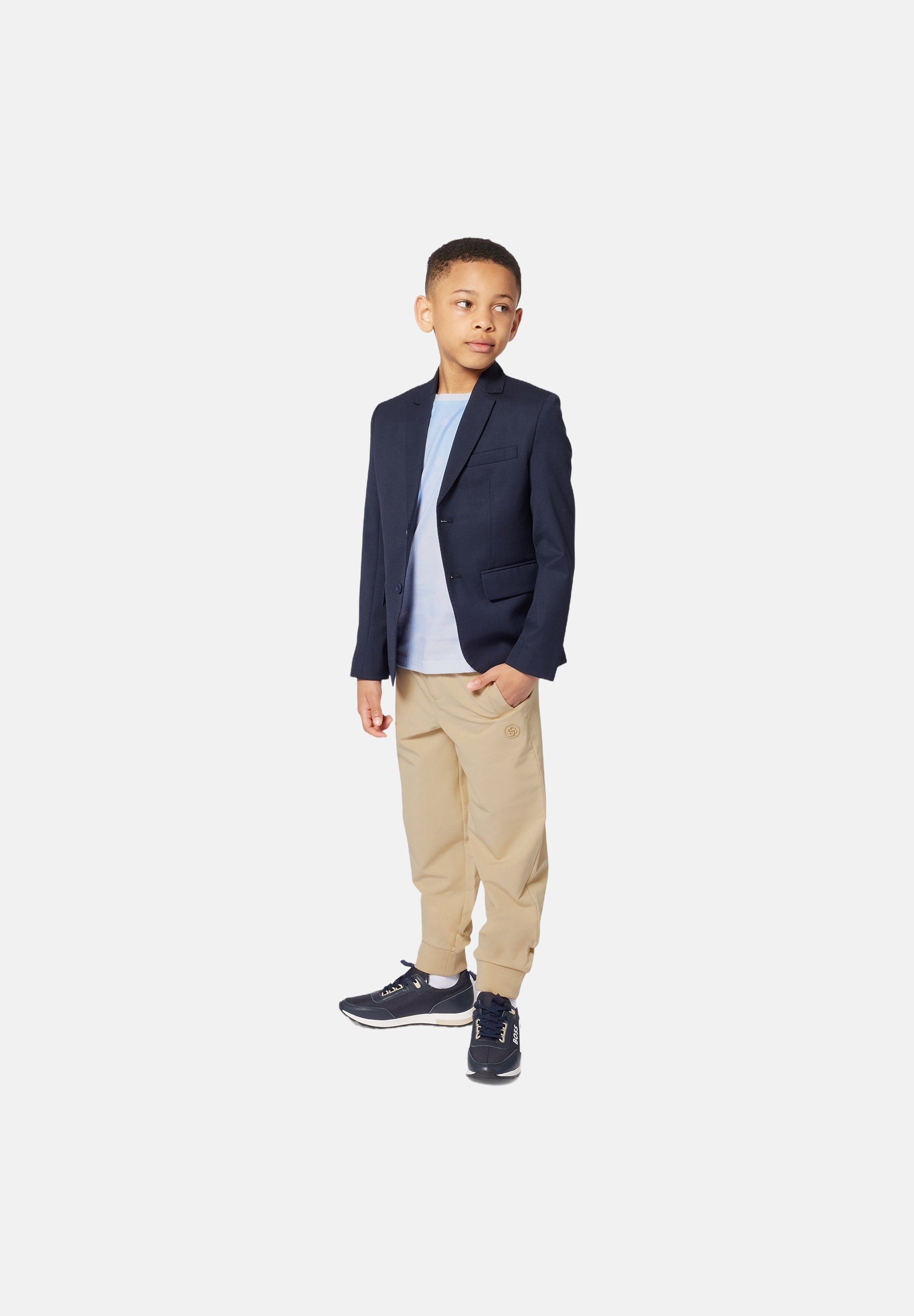 Blue Blazer Veste Bleu Pantalon Beige BOSS Kidswear Veste De
