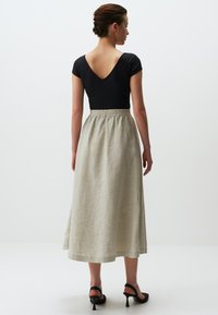 Jimmy Key MIDI WITH POCKETS - A-lijn rok - beige melange