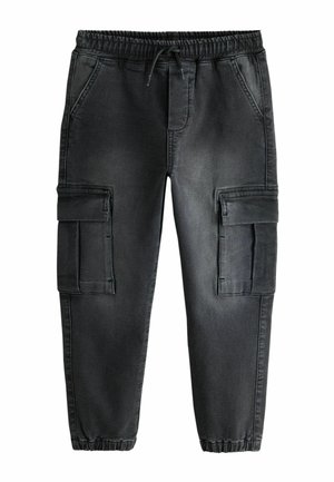 Next, LOOSE FIT ELASTICATED WAIST DENIM CARGOS JEANS - Jeans Relaxed Fit - black