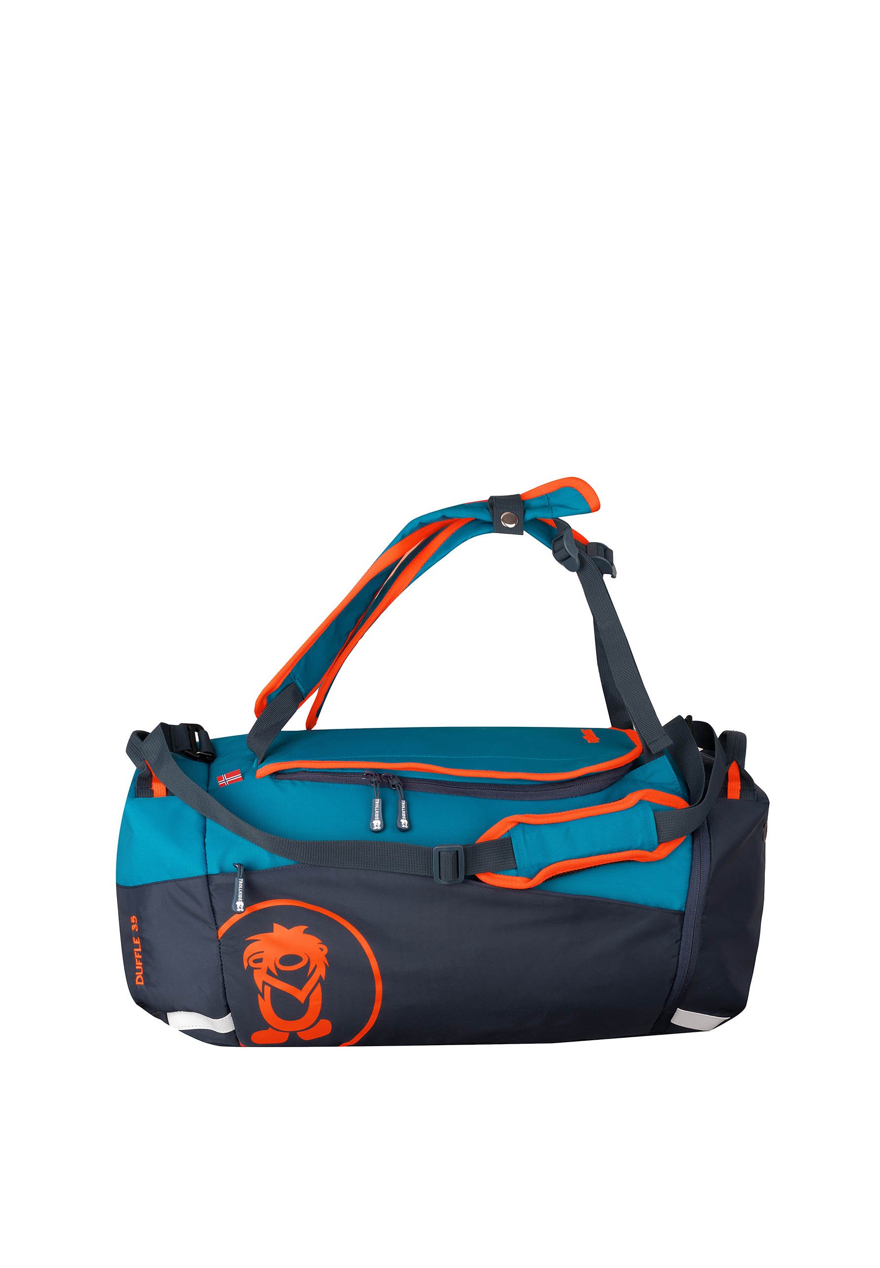 TROLLKIDS DUFFLE Backpack atlantic blue dark navy glow orange