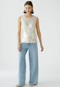 Oui PAILLETTEN - Top - smoke gray