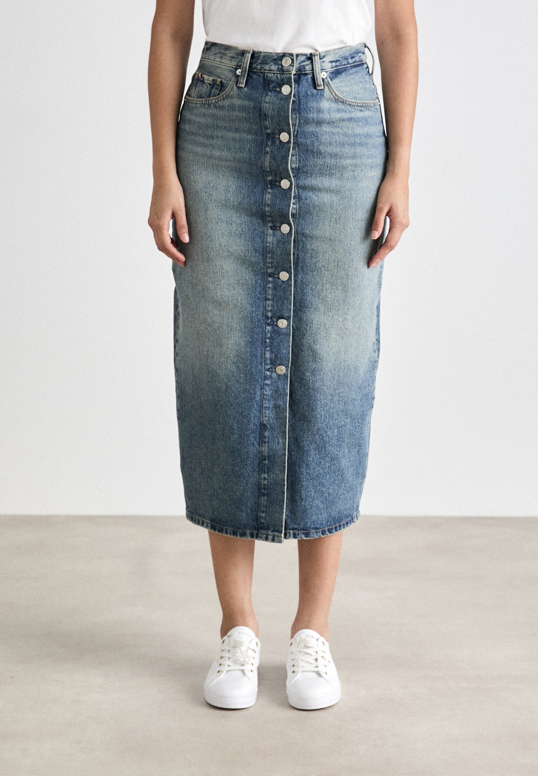 NAME IT Gonna Lunga Cargo In Jeans Per Bambina – NKFMARIA DNM, Medium Blue Denim, 80% Cotone, Con Cerniera, Fino A 14 Anni