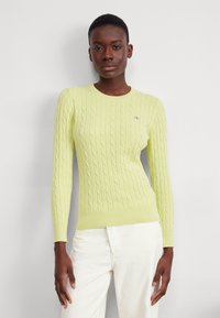 GANT - STRETCH CABLE C NECK - Svetr - pastel lime Miniatura obrázku 1