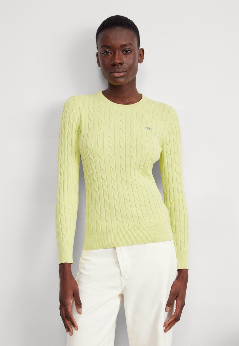 GANT STRETCH C NECK - Džemperis - pastel lime