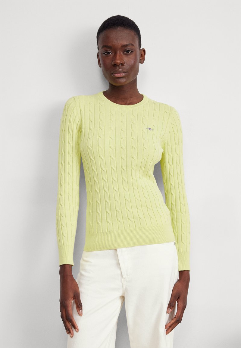 GANT - STRETCH CABLE C NECK - Svetr - pastel lime, Zvětšit