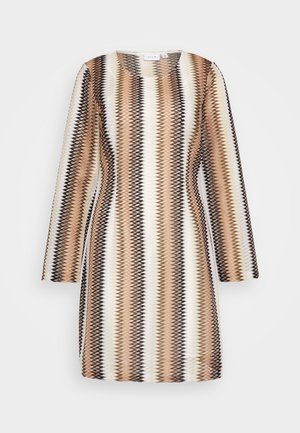 VILA, VIELLA O NECK MINI DRESS - Φόρεμα ημέρας - birch/brown/black