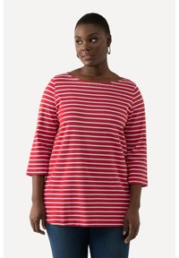 Ulla Popken RAYÉ EN PIMA ENCOLURE BATEAU ET MANCHES - Langarmshirt
