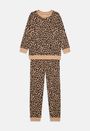 Friboo LEOPARD PRINT TRACKSUIT SET - Tepláková súprava - tan/dark brown