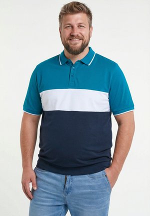 STOMACH FIT BLOCKING SHORT SLEEVE - Polo - smoky blue