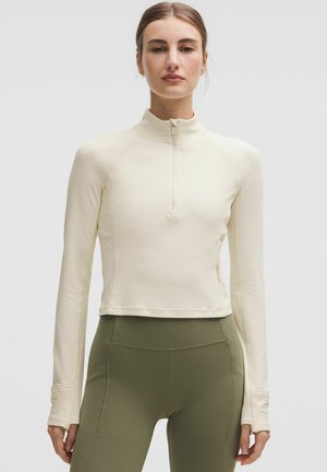 IT'S RULU CROPPED HALF ZIP - Top s dlhým rukávom - light ivory