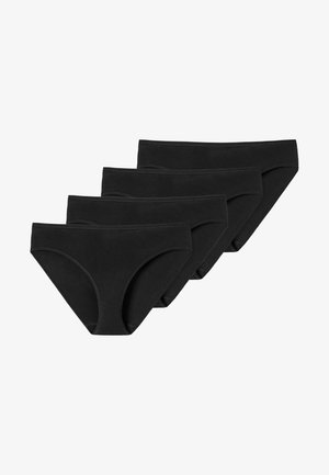 Mutande in cotone nere, con un design classico a slip caratterizzato da una superficie liscia, una fascia elastica in vita e cuciture a contrasto, vendute in un pacco da quattro.