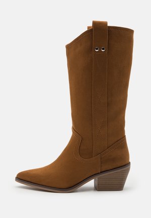 Bottes de cowboy / motard - cognac