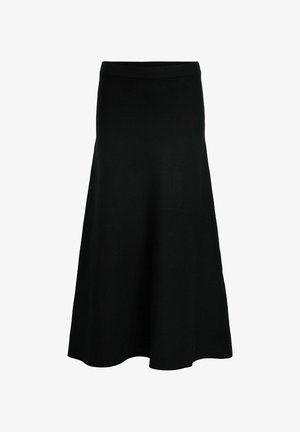 Črna razširjena krila iz mehke, raztegljive tkanine s gladko, enakomerno teksturo; brez vidnih vzorcev ali kovinskih detajlov.