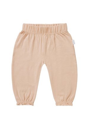 Hose in hellpfirsich, aus weichem Stoff. Mit elastischem Bund und elastischen Bündchen an den Knöcheln für einen gerafften Look.