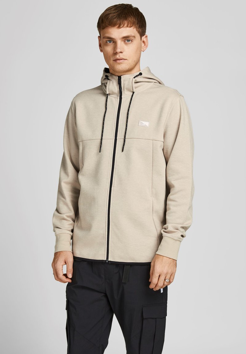 Jack & Jones - JCOAIR ZIP HOOD - Sudadera con cremallera - oxford tan melange, Ampliar