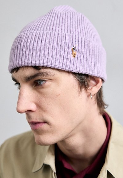 Polo Ralph Lauren SIGNATURE PONY WOOL-BLEND BEANIE - Čepice - flower purple
