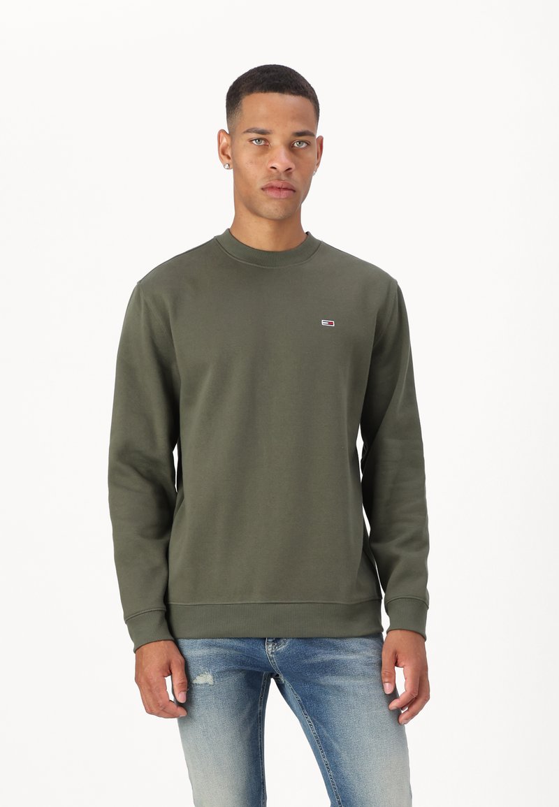 Tommy Jeans FLAG CREW - Sweatshirt - fatigue green