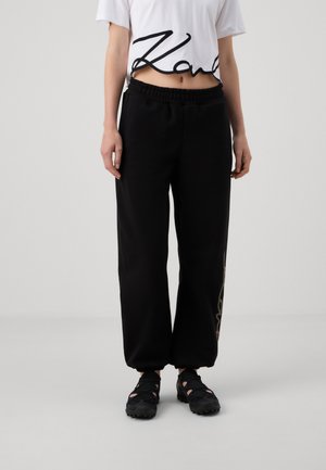 KARL LAGERFELD RHINESTONE PANTS - Tepláky - black