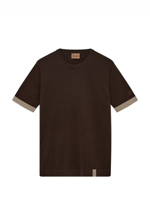 JUSTIN SS CREW NECK  - T-shirts basic - chocolate brown