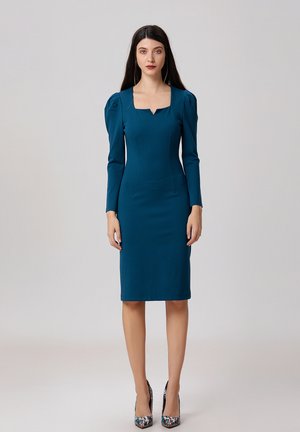 AJUSTÉE À MANCHES BOUFFANTES - Robe fourreau - bleu sarcelles
