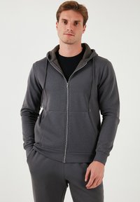 Buratti Majica s kapuljačom i patentnim zatvaračem - anthracite