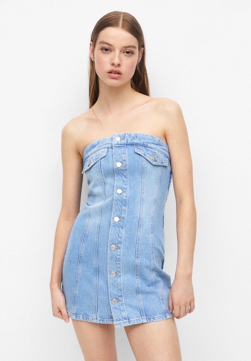 PULL&BEAR CORSET Denim dress blue denim Zalando.de