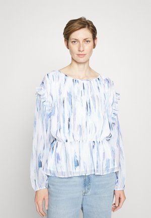 DKNY SHLDR PRNTD BLSE - Μπλούζα - white/flint multi