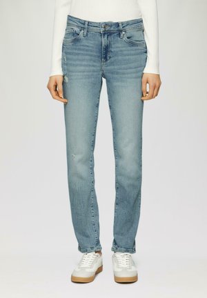 s.Oliver MID RISE  USED LOOK - Jeans Slim Fit - blau