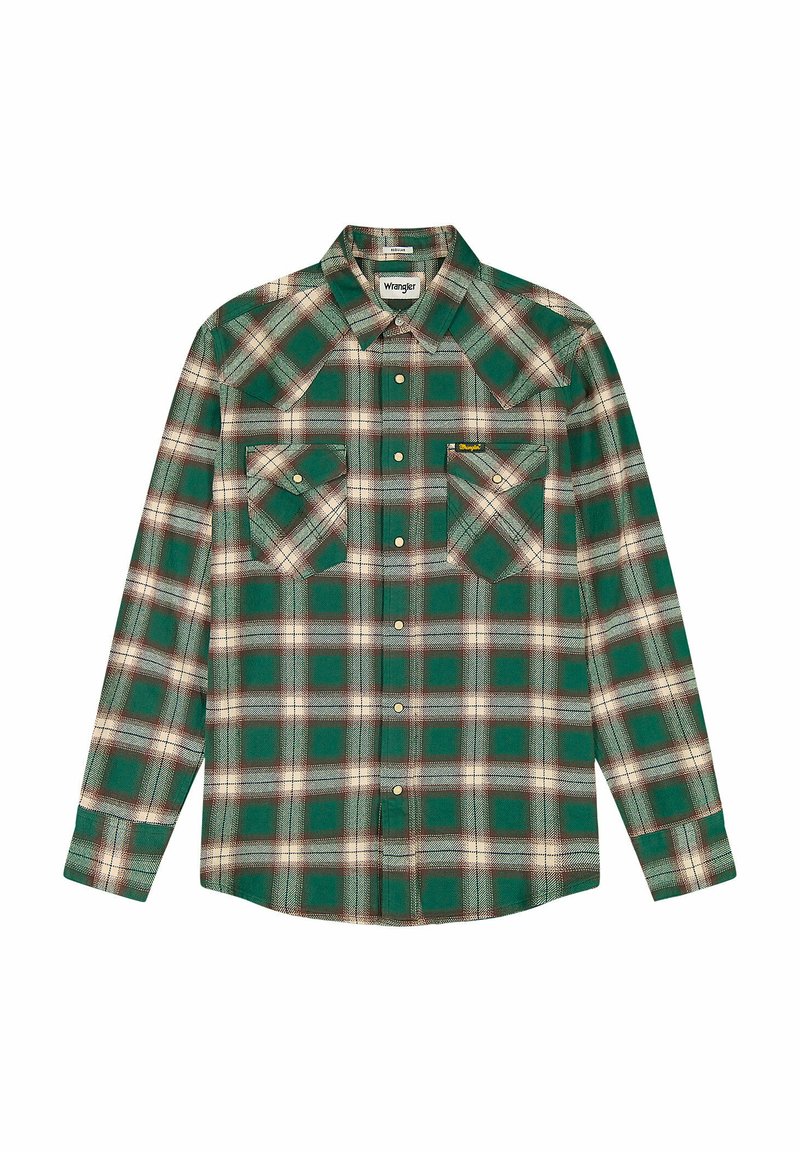 Chemise Wrangler Western à Carreaux Vert - Grande Taille Homme 2XL - Neuve Avec étiquettes