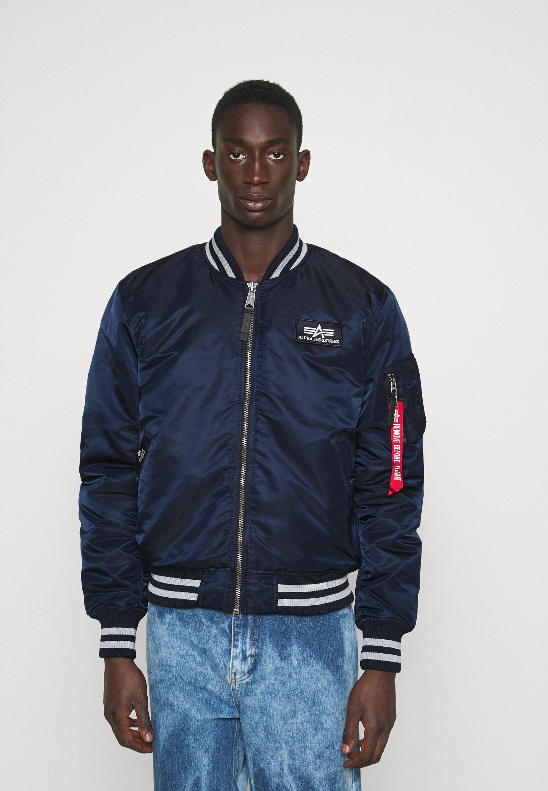 blue alpha industries bomber