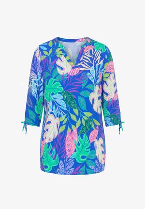 Angel of Style, TUNIKA, A-LINIE, DSCHUNGELBLÄTTER-MUSTER, 3/4-ÄRMEL - Bluse - blue