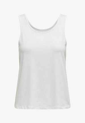 Bijela bezrukavna majica od mekog pamuka, s okruglim izrezom i opuštenim krojem. Glatka tekstura bez dodatnih uzoraka.