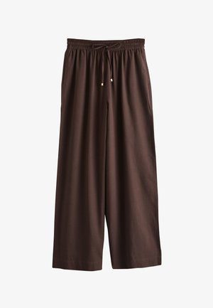 Next, TALL FIT - PULL ON WIDE LEG TROUSERS WITH LINEN . - Pantalon classique - chocolate brown