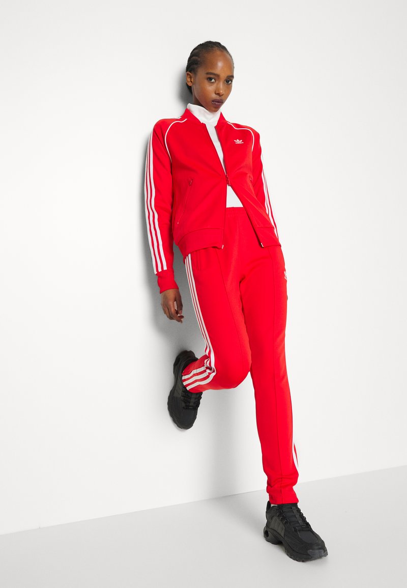 red adidas tracksuit bottoms womens
