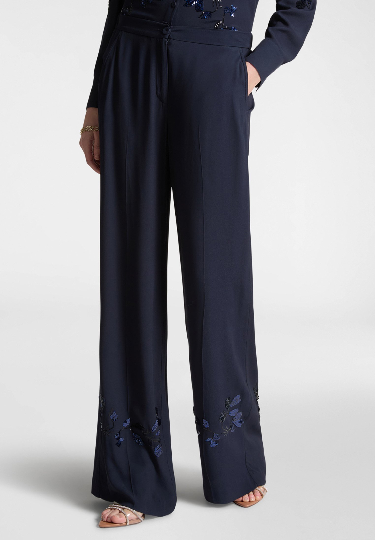 Elena Mirò RICAMATI Pantaloni blu