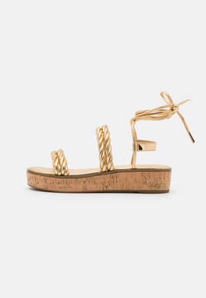 Sandalen met plateauzool - gold-coloured