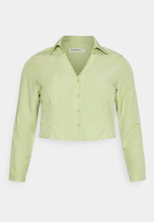 FITTED CROP V-NECK - Blusa - green
