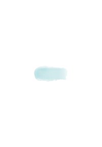 Campione di vernice blu pastello con una superficie liscia e lucida, leggermente trasparente e con bordi morbidi su uno sfondo bianco.