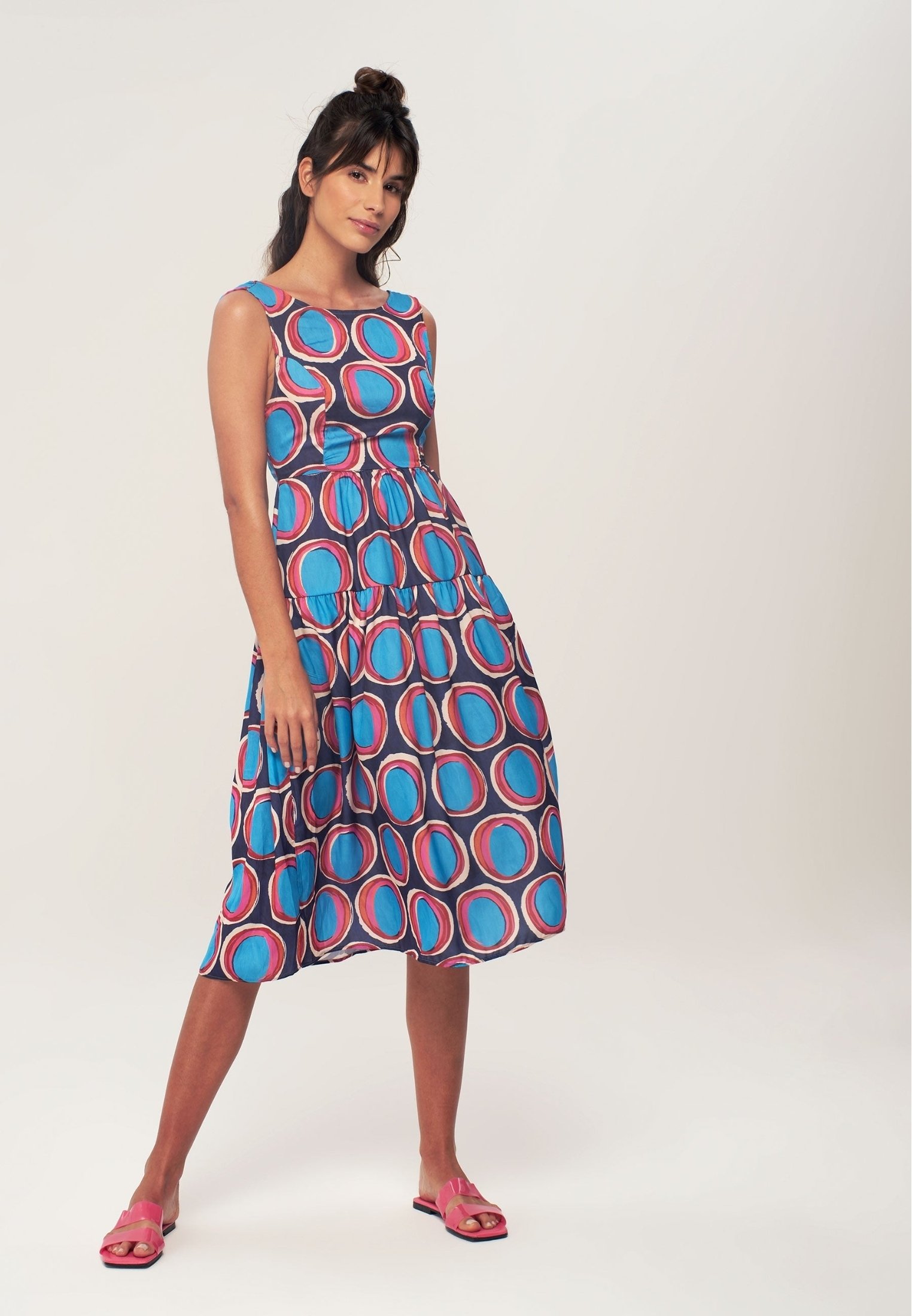 blue and white silk dress KFTN Mix Color Denim Dress Blue – Moda Natty