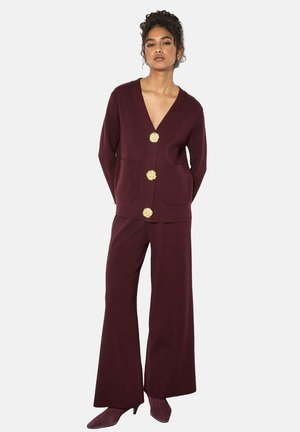 STATEMENT HAMMERED  - Chaqueta de punto - burgundy