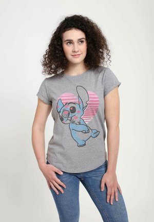 LILO & STITCH KISSY FACED - T-shirt imprimé - melange grey