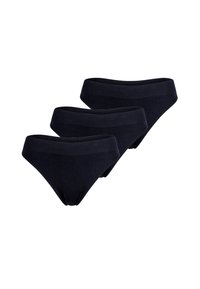 Zwarte katoenen onderbroeken, drie-pack, met een naadloze tailleband, lage taille snit en een gladde, rekbare stof voor comfort en flexibiliteit.