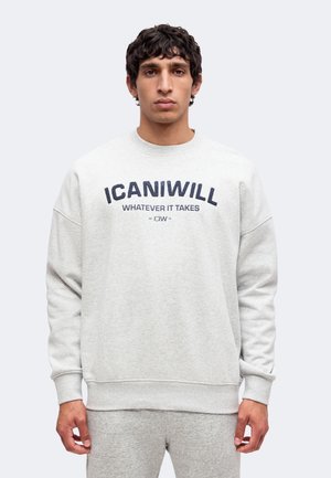 ICANIWILL, EVERYDAY RELAXED CREWNECK PRINT - Суитшърт - light grey melange