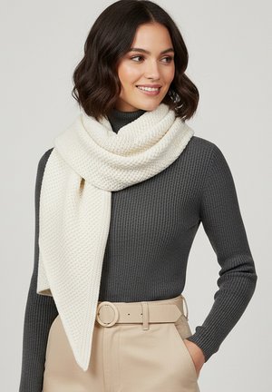 Faera, ELEGANTER DREIECKS-SCHAL UNIFARBEN WEICH UND WARM - Scarf - weiß