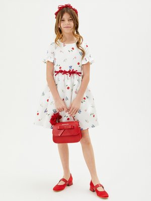 ABITO GARDEN PARTY MIKADO STAMPA BOTANICA - Rochie cocktail/Rochie petrecere - panna/multicolor