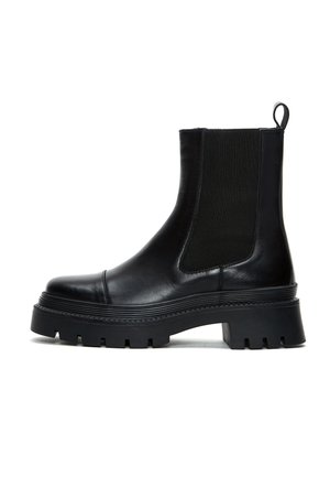 Enkellaarsjes met plateauzool - black
