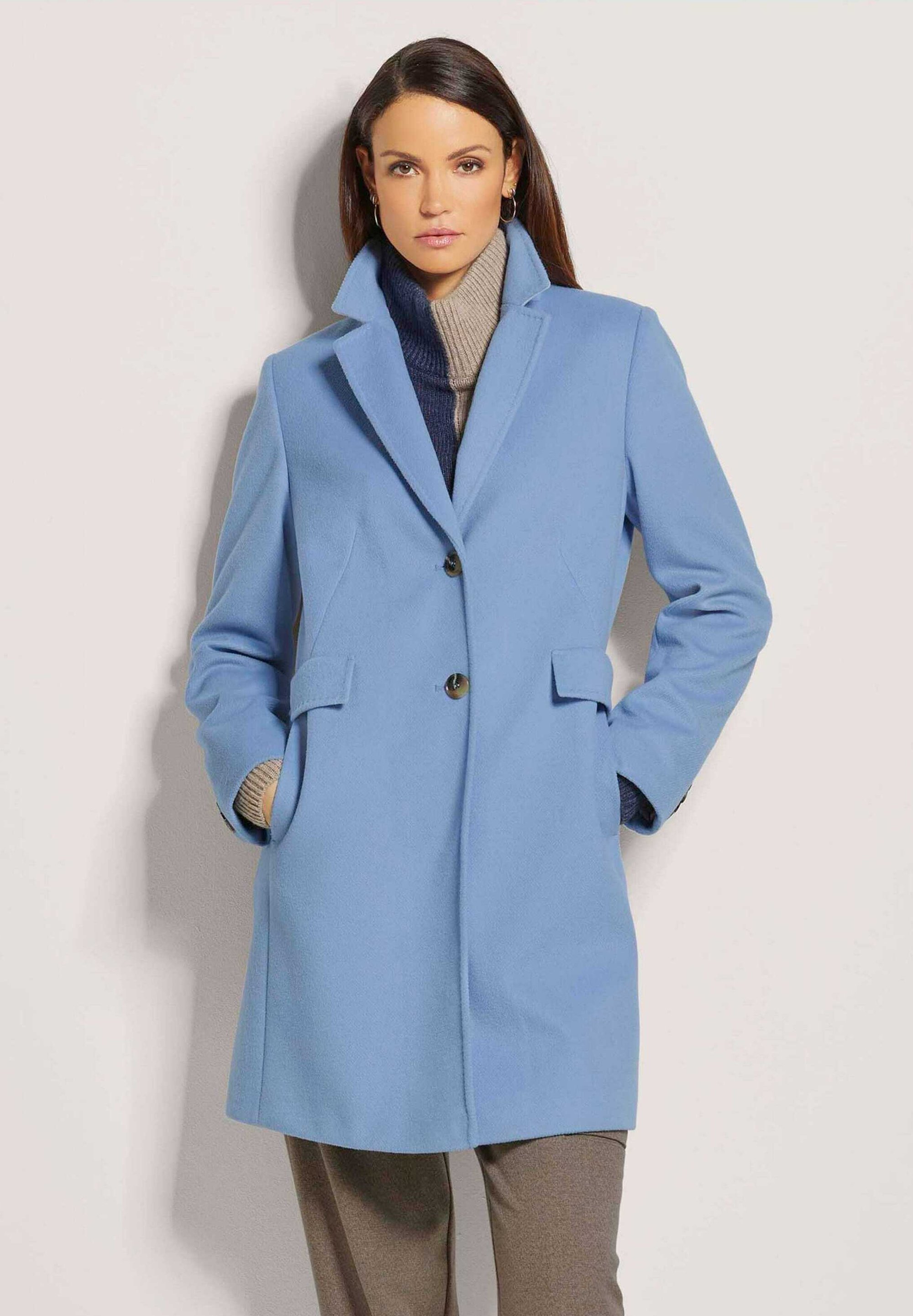 Hellblauer Mantel Kurzmantel Hellblau Damen Teddymantel Kurzmantel