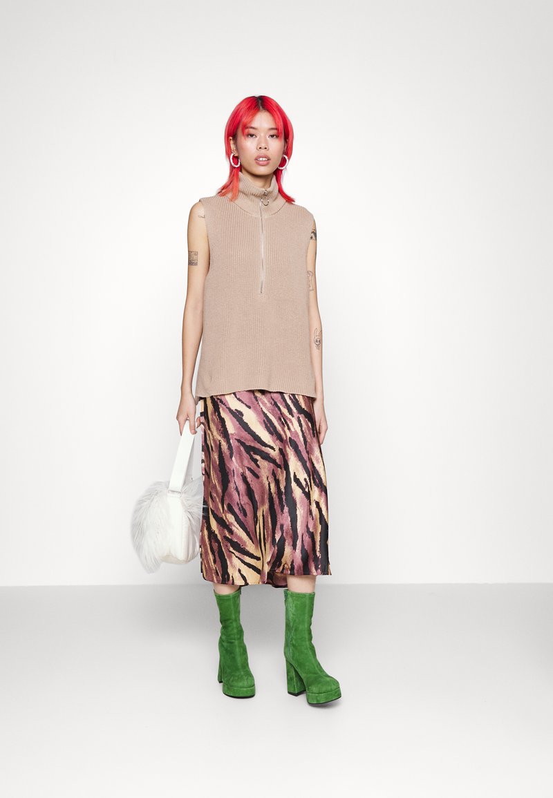 Pieces A-lijn rok bruin